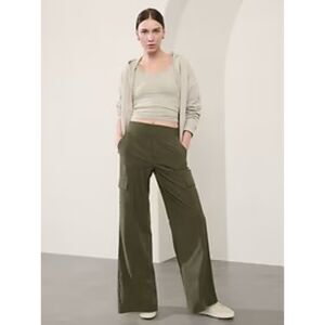 ATHLETA BROOKLYN HEIGHTS HIGH RISE ASPEN OLIVE CASUAL ATHLEISURE CARGO PANTS 8